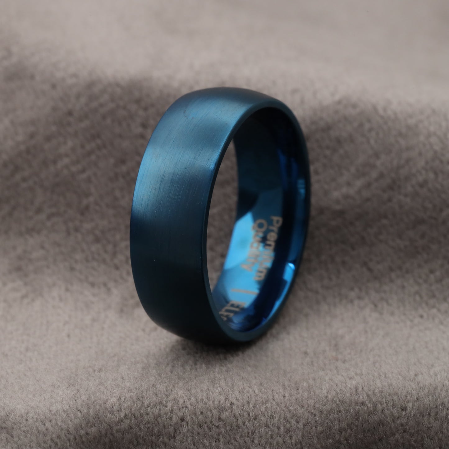 A232 Blue Titanium Ring Matte Finish - 8mm Elegant Design