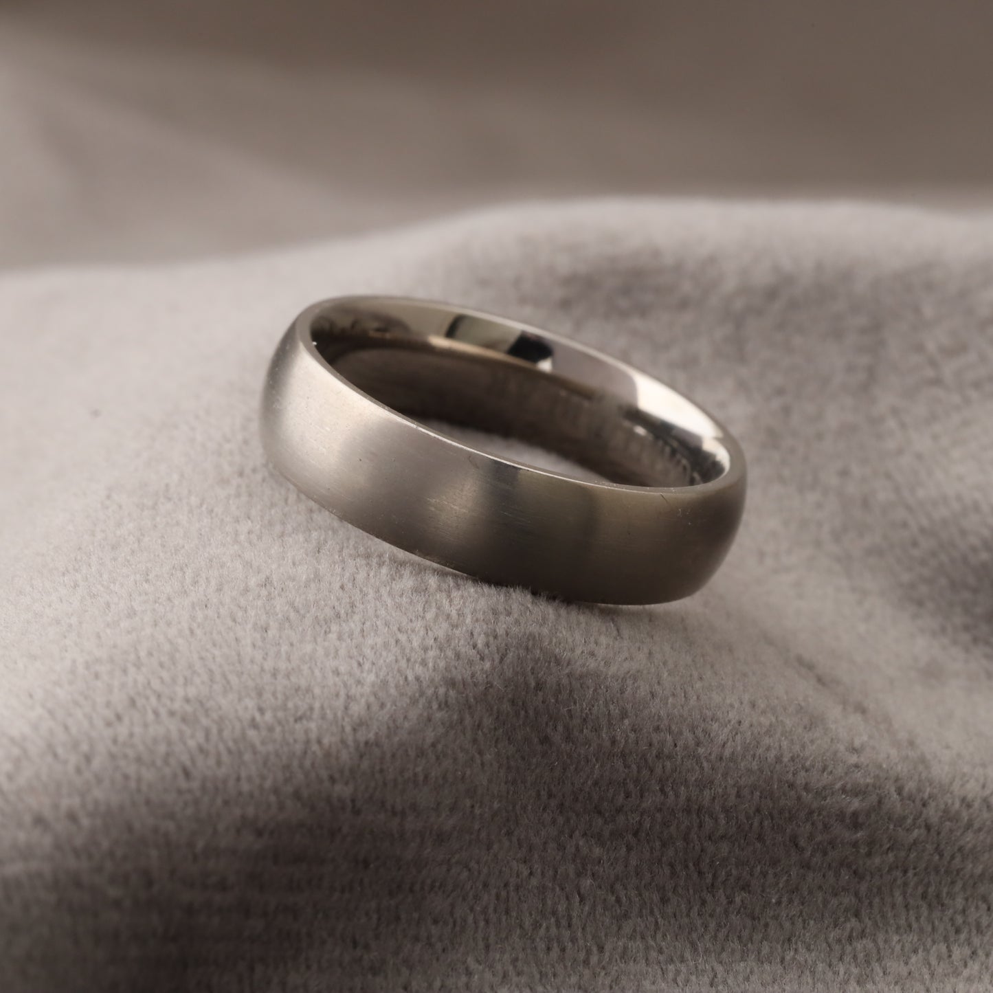 A225 Silver Titanium Ring Matte Finish - 6mm Simple Elegance