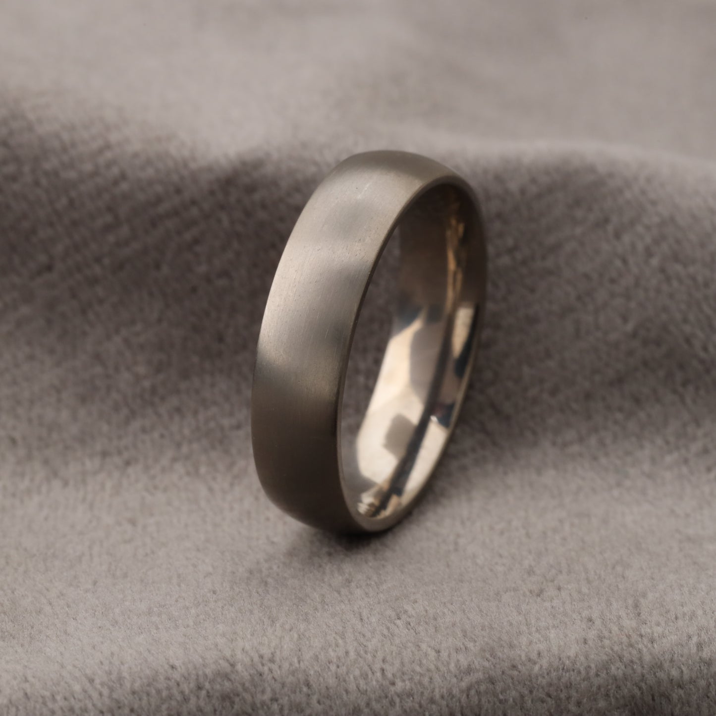 A225 Silver Titanium Ring Matte Finish - 6mm Simple Elegance