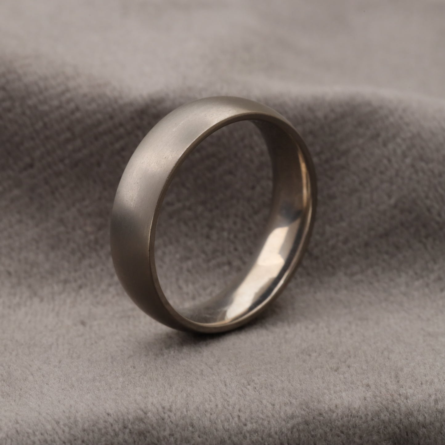 A225 Silver Titanium Ring Matte Finish - 6mm Simple Elegance