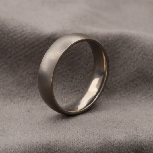 A225 Silver Titanium Ring Matte Finish - 6mm Simple Elegance
