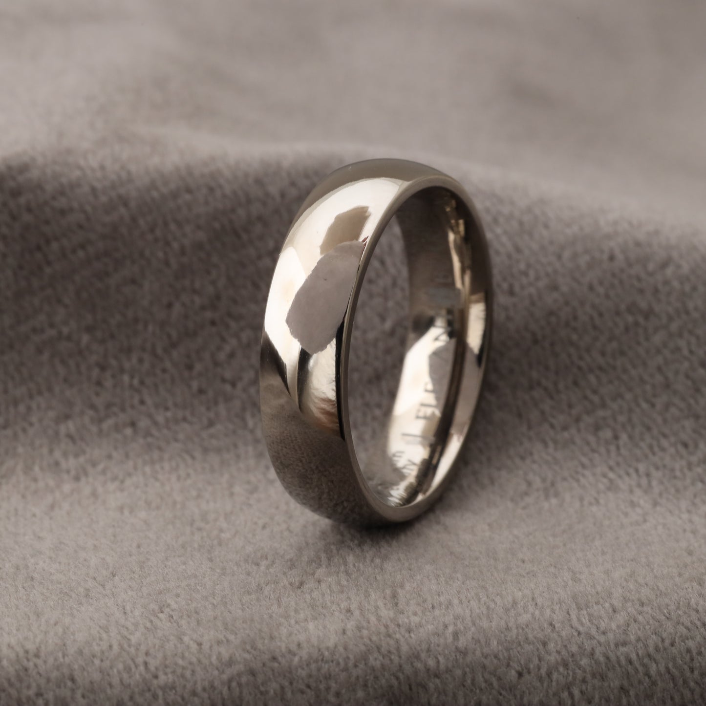 A228 Silver Titanium Ring Brilliant Reflective Finish - 6mm