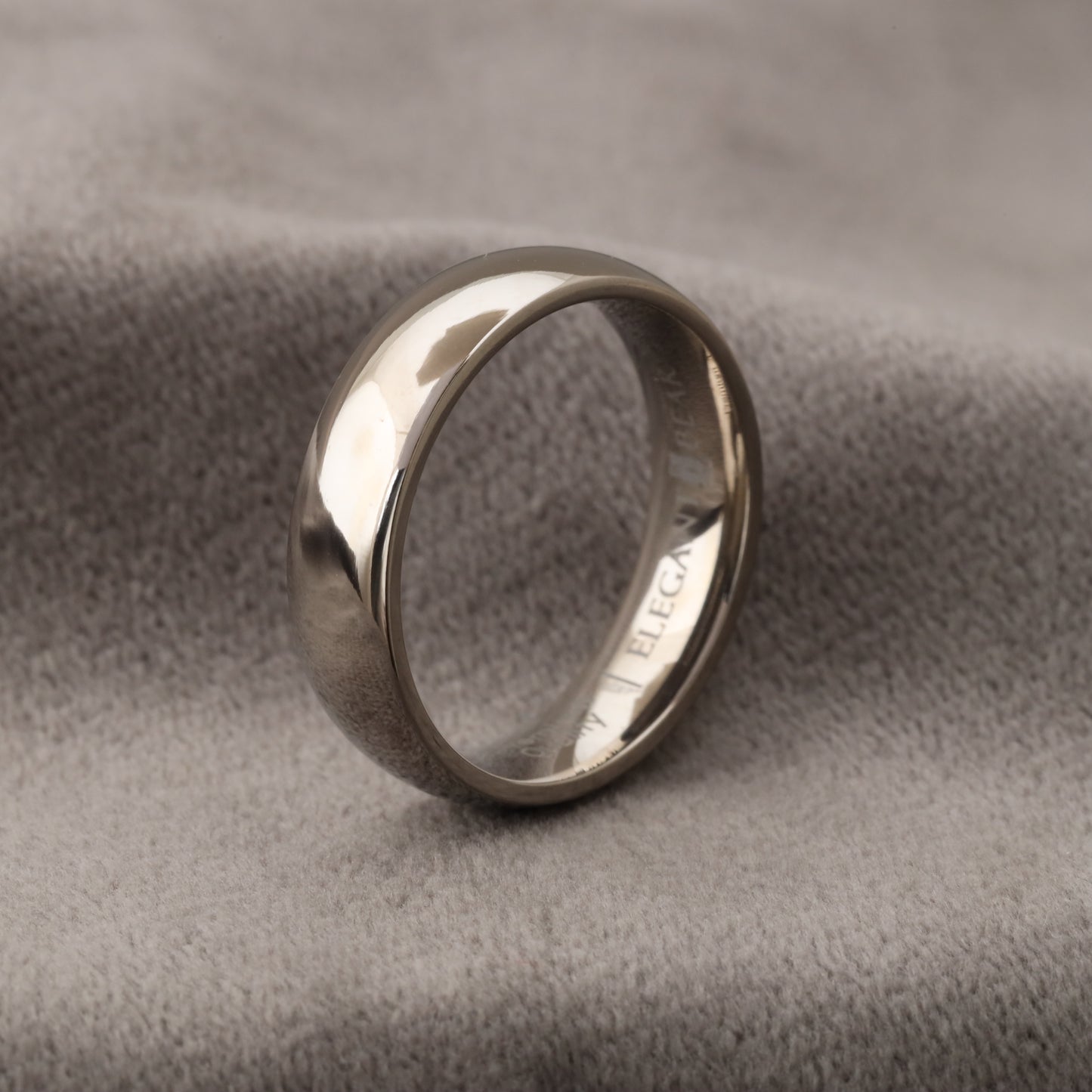 A228 Silver Titanium Ring Brilliant Reflective Finish - 6mm