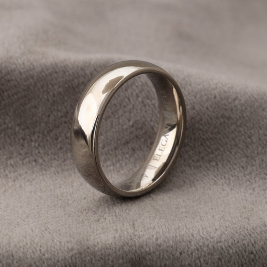 A228 Silver Titanium Ring Brilliant Reflective Finish - 6mm