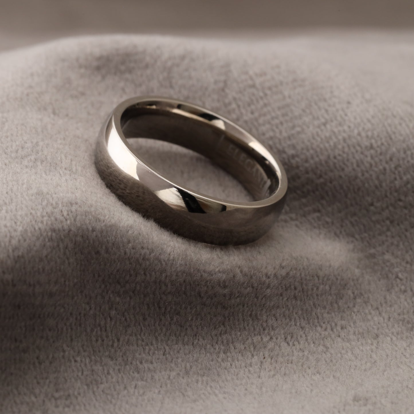 A228 Silver Titanium Ring Brilliant Reflective Finish - 6mm