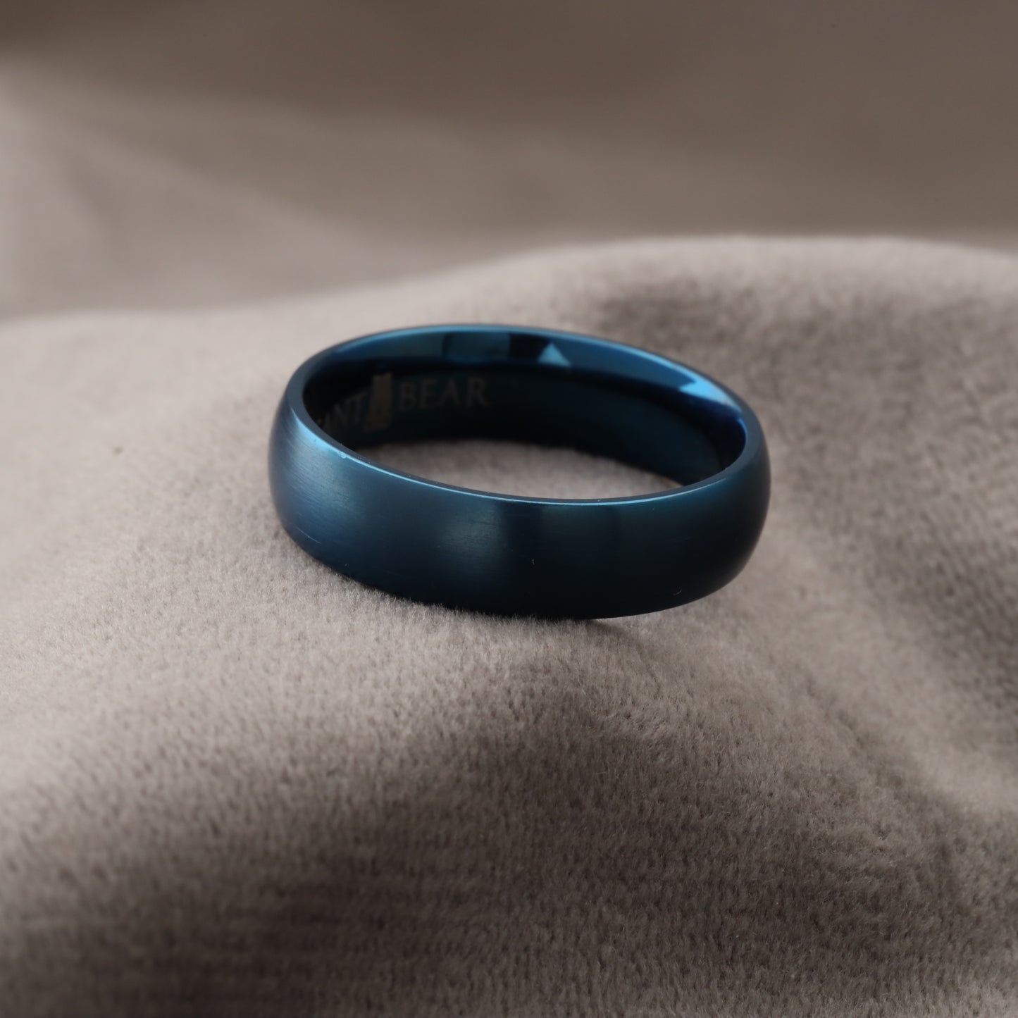 A229 Blue Titanium Ring Matte Finish - 6mm Elegant Design