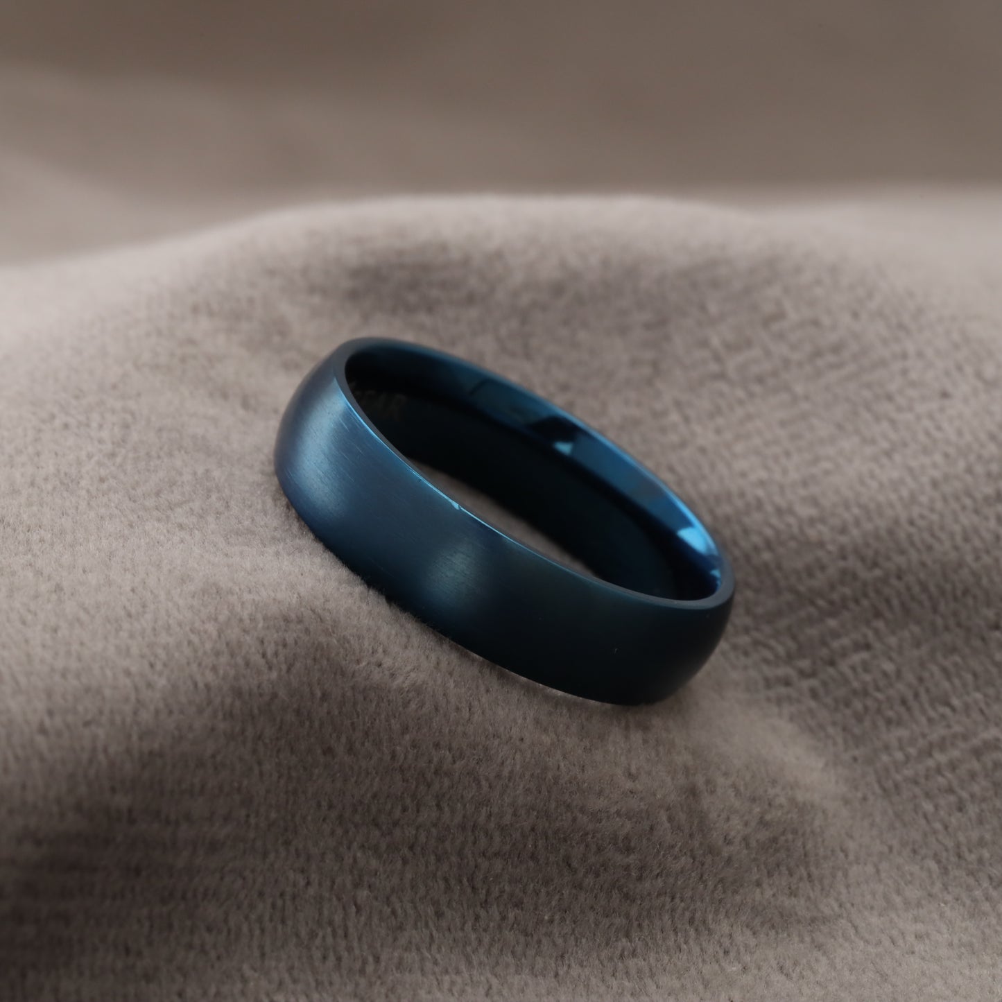 A229 Blue Titanium Ring Matte Finish - 6mm Elegant Design