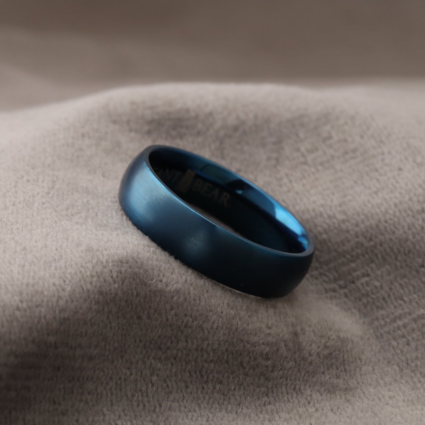 A229 Blue Titanium Ring Matte Finish - 6mm Elegant Design
