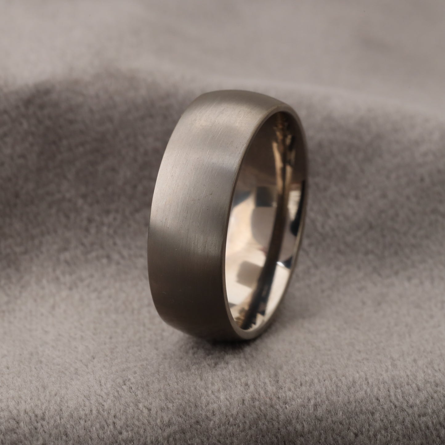 A223 Silver Titanium Ring Matte Finish - 8mm Simple Elegance