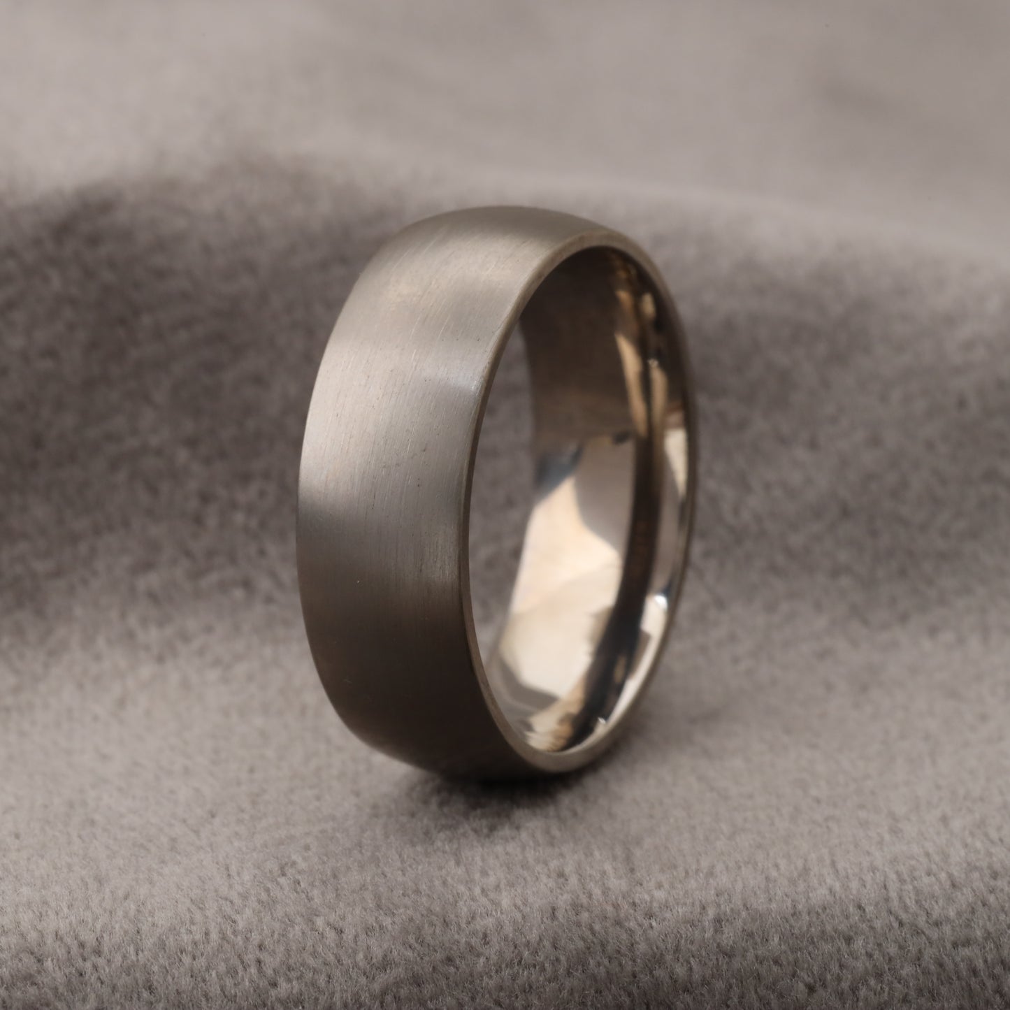A223 Silver Titanium Ring Matte Finish - 8mm Simple Elegance