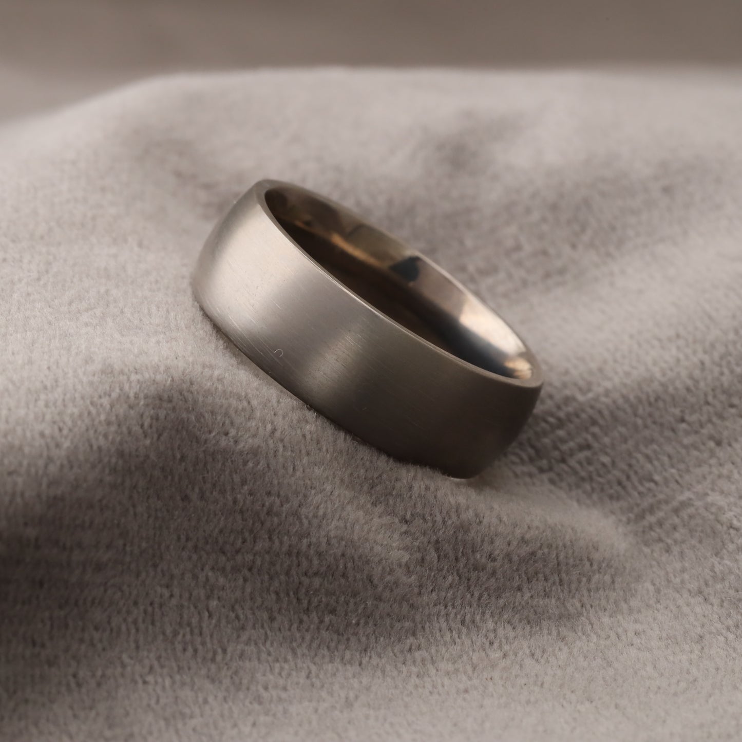 A223 Silver Titanium Ring Matte Finish - 8mm Simple Elegance