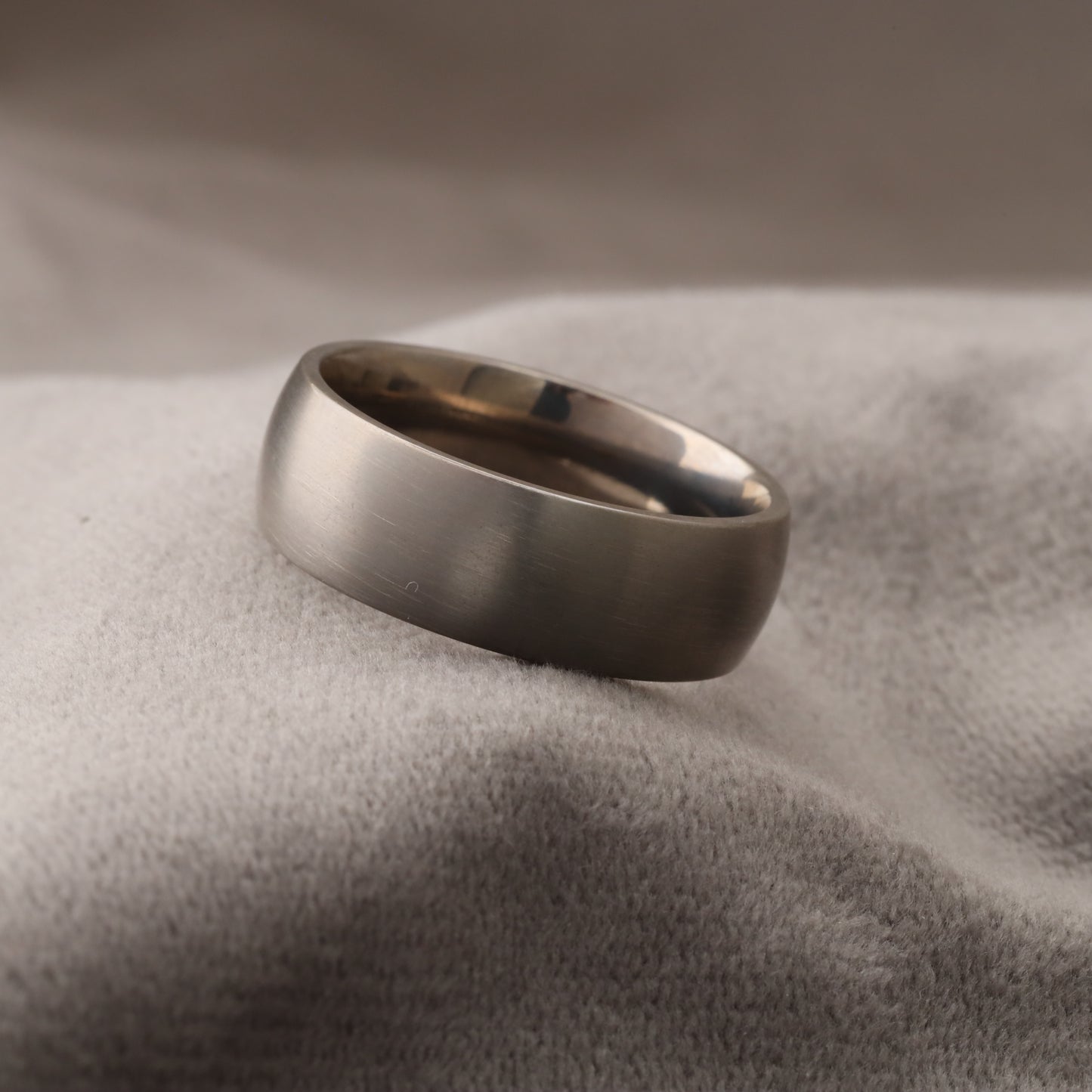 A223 Silver Titanium Ring Matte Finish - 8mm Simple Elegance