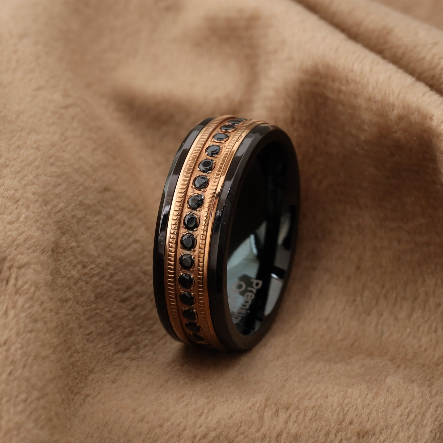 Black Zircon Tungsten Ring - A188