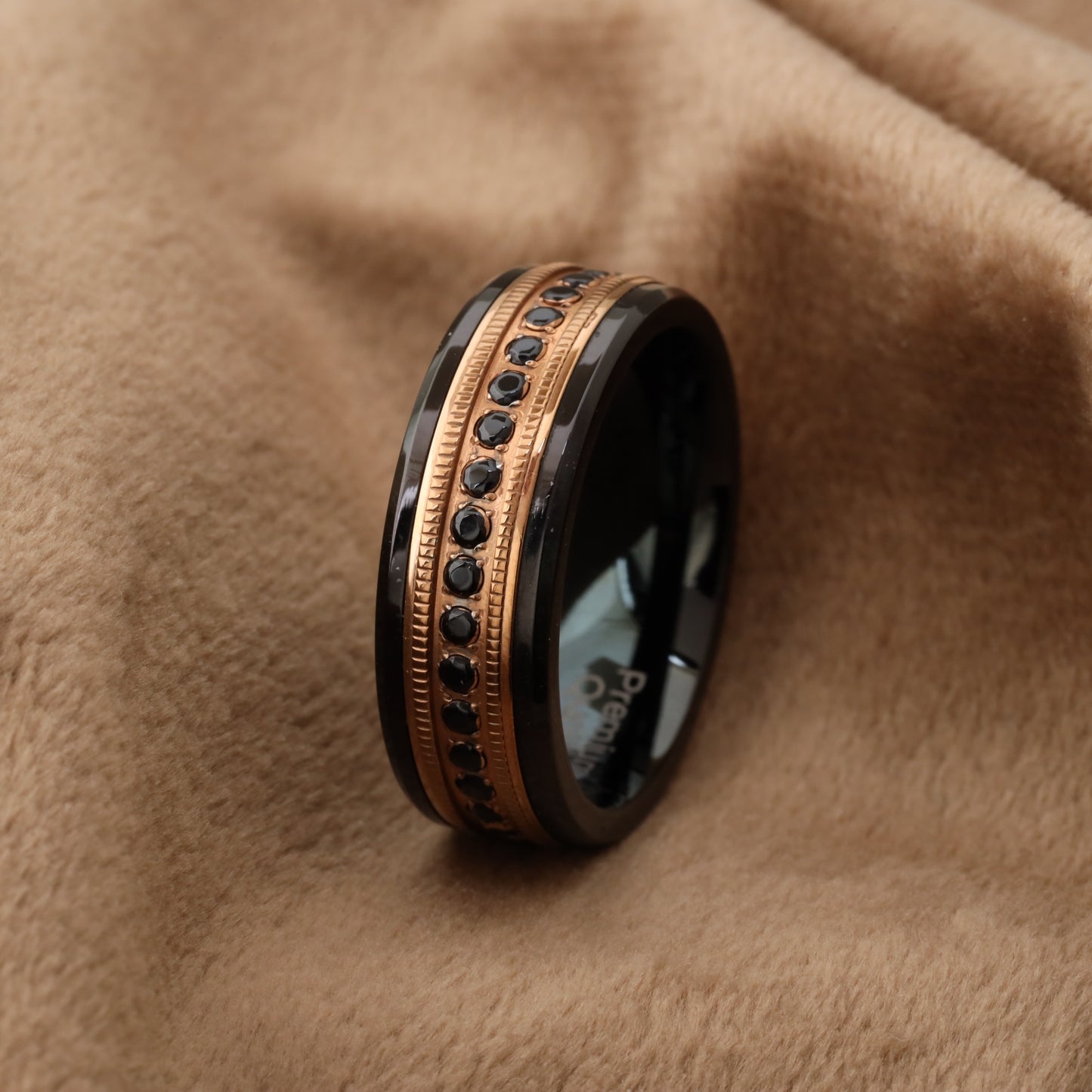 Black Zircon Tungsten Ring - A188