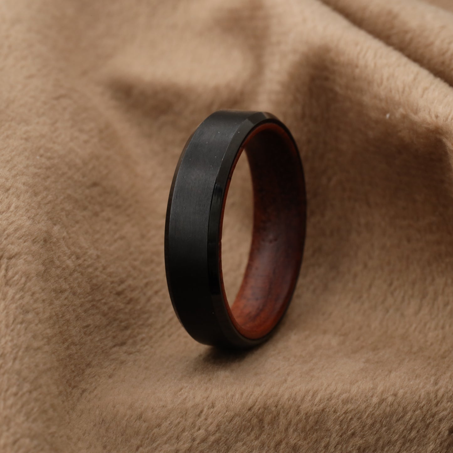 Titanium & Natural Koa Wood Ring - A192