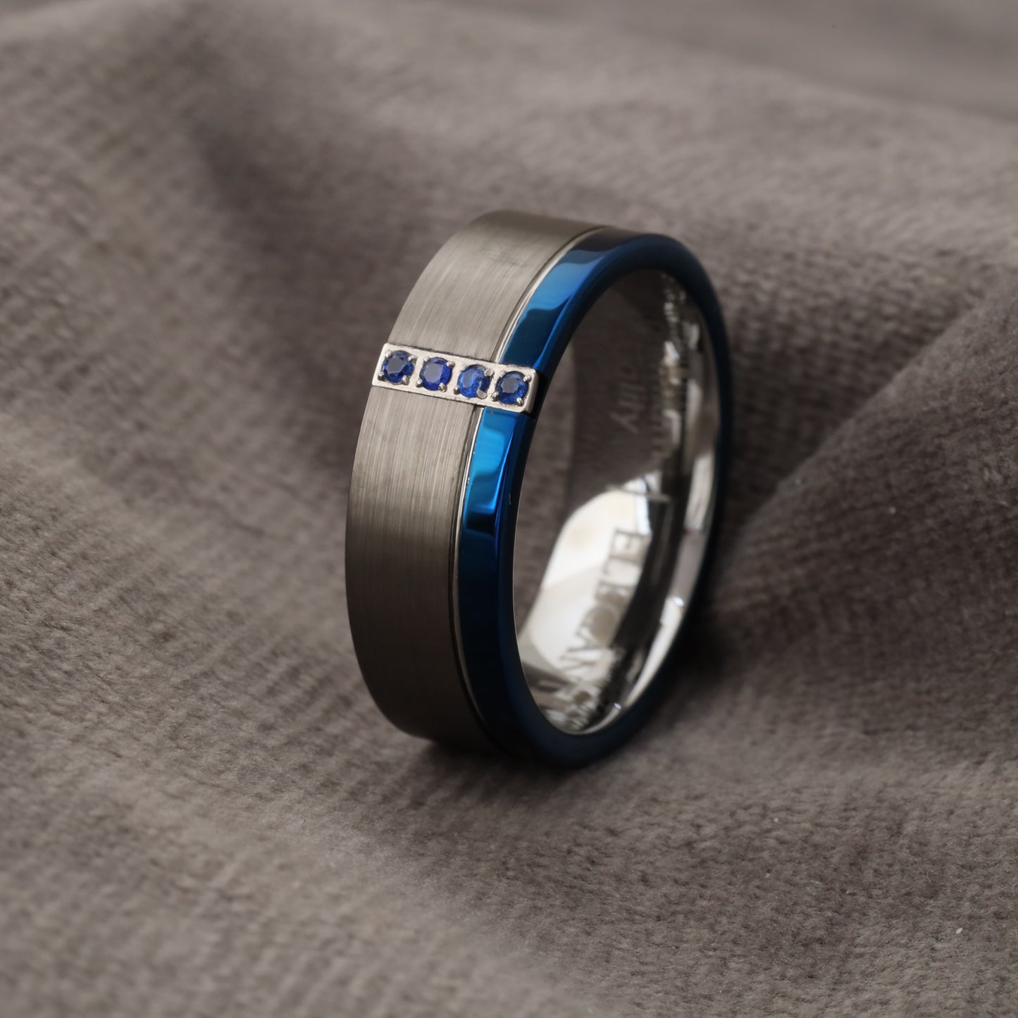 A161 Tungsten Carbide Ring with Blue Micro Zircon