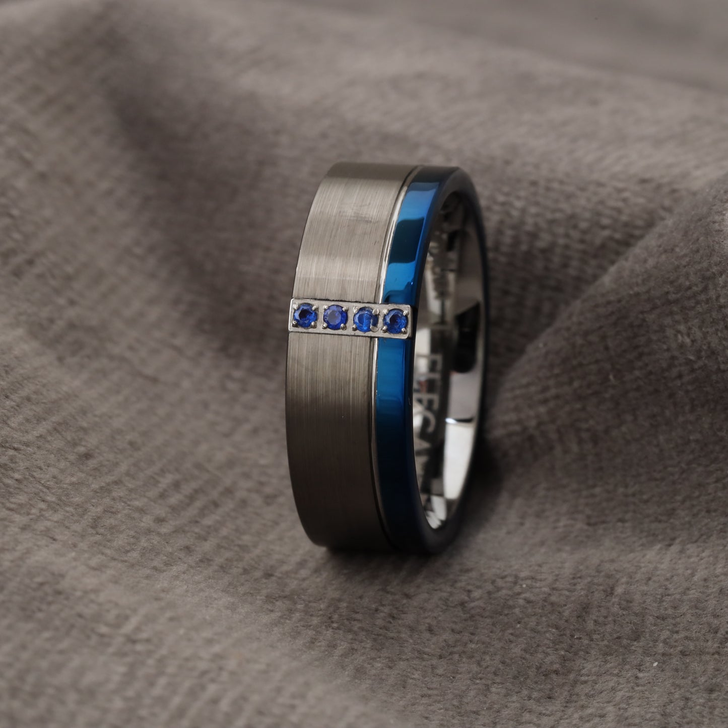 A161 Tungsten Carbide Ring with Blue Micro Zircon