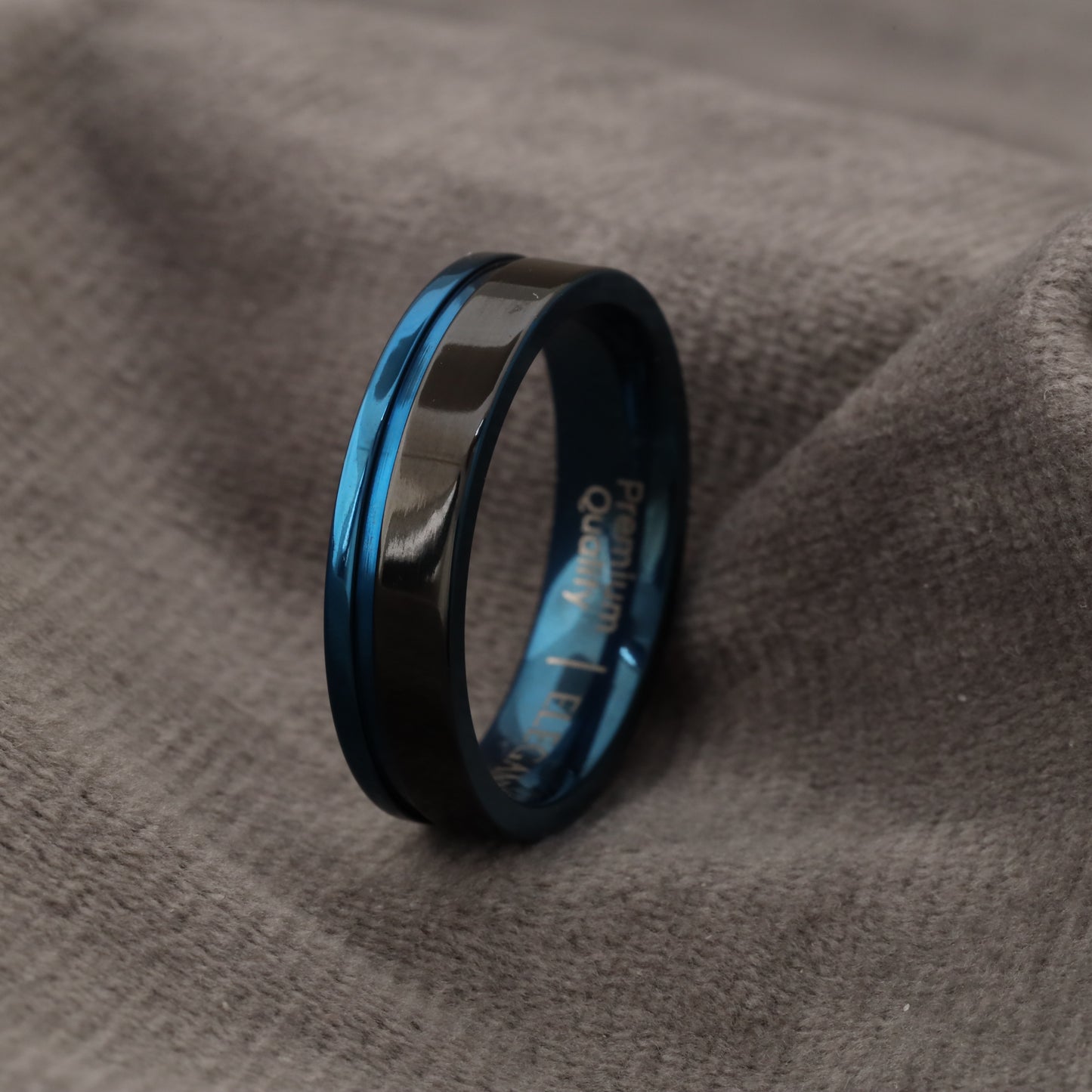 Black & Blue Titanium Ring A210