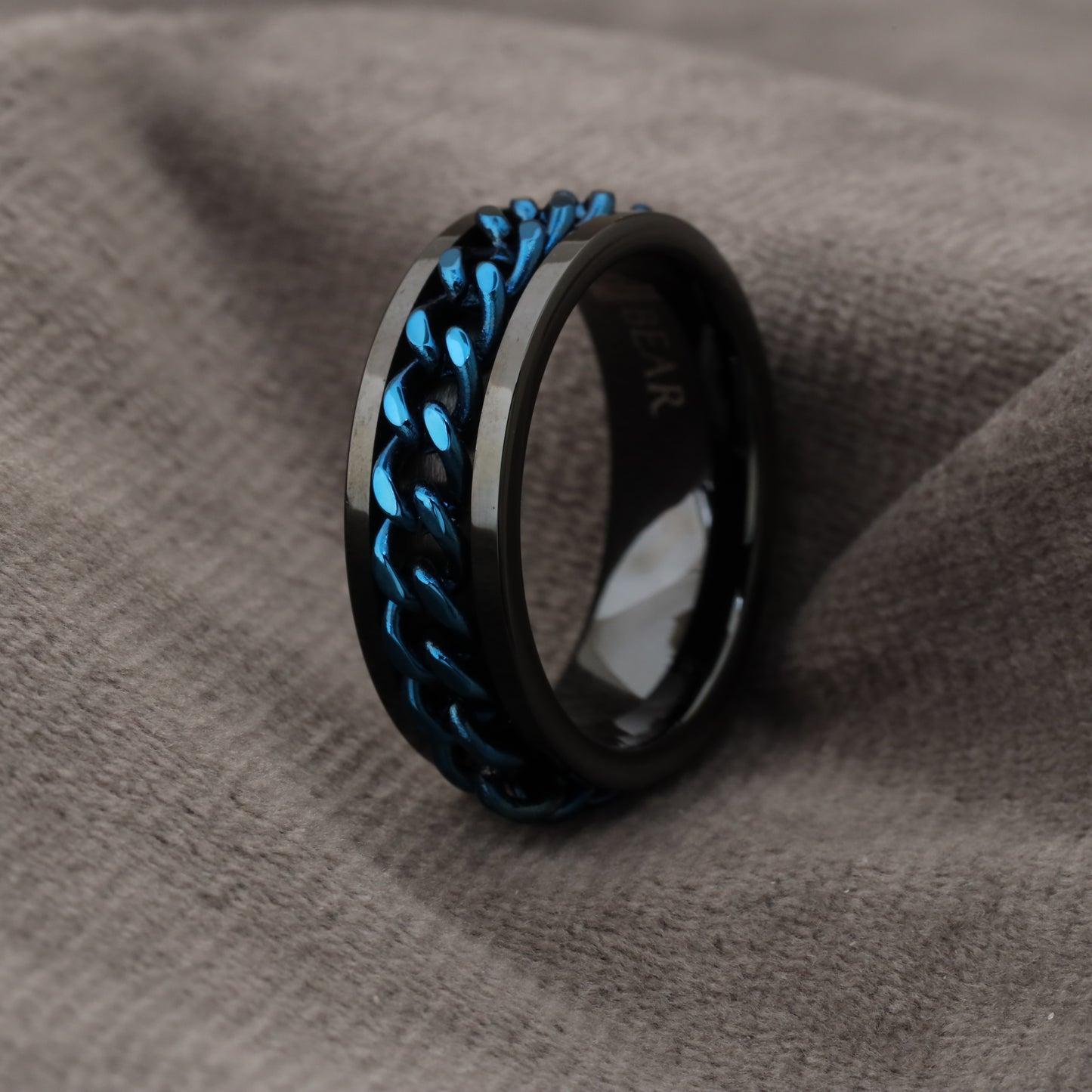 Tungsten Ring with Blue Stainless Steel Frame A135