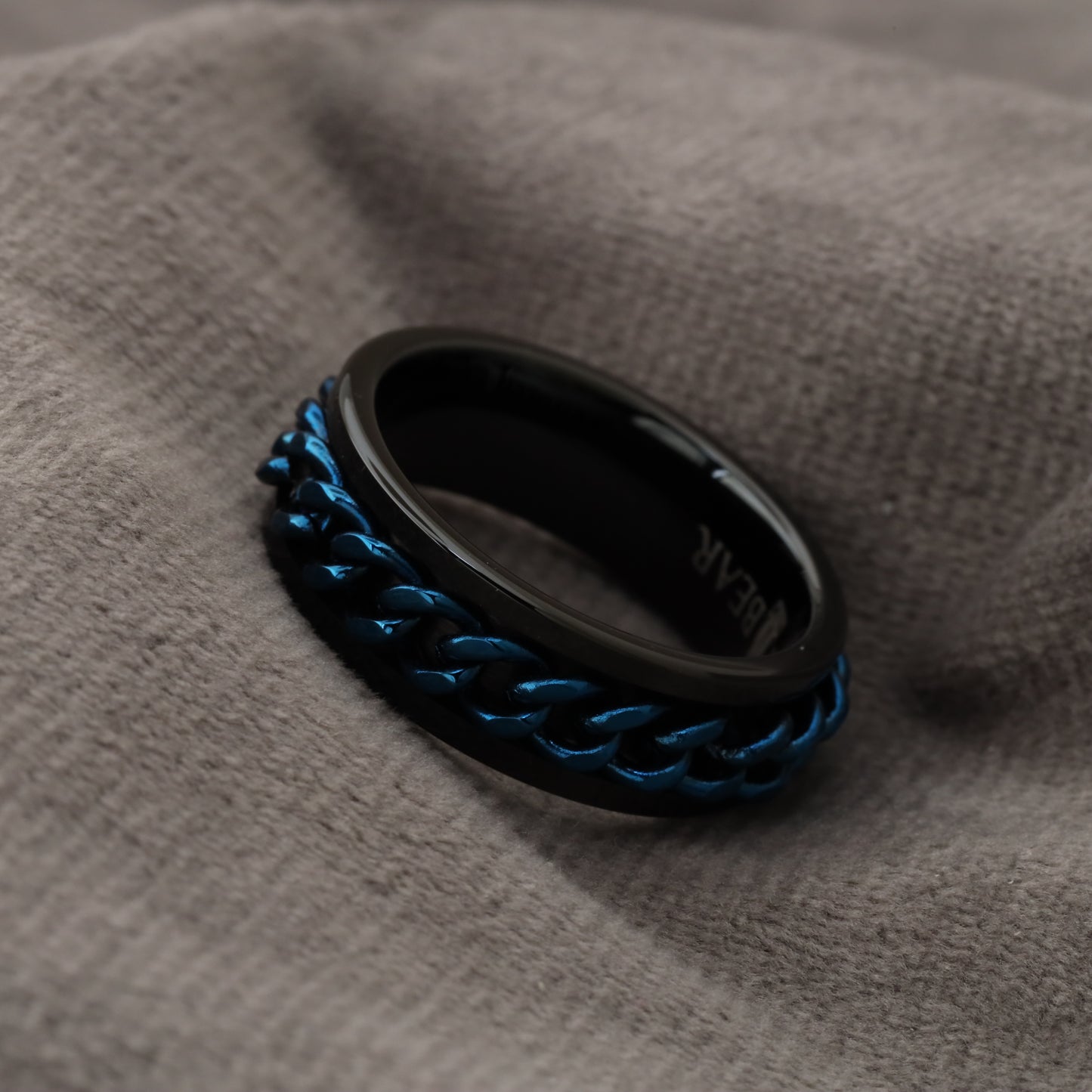 Tungsten Ring with Blue Stainless Steel Frame A135