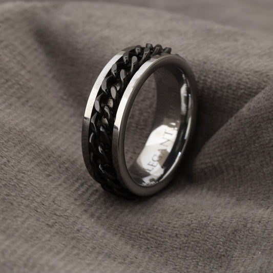 A136 Tungsten Carbide Ring with Black Stainless Steel Frame
