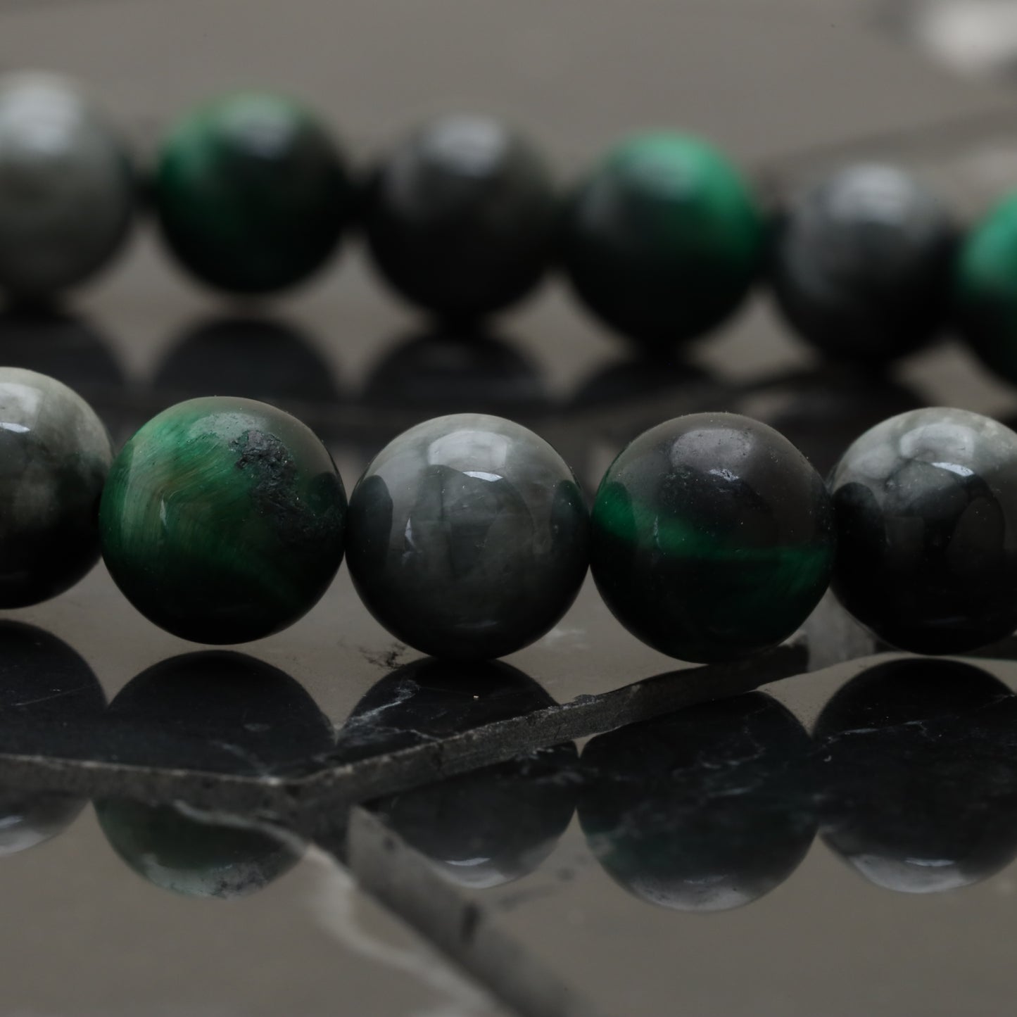 Hawk Eye Green Tiger Eye Bracelet - 925 Sterling Silver - +AAA Hawk Eye - +AAA Green Tiger Eye Gemstone -- Bracelet LU209