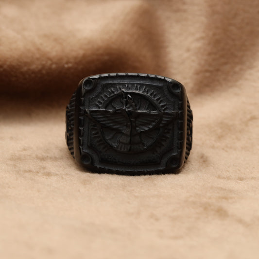 Egyptian Eagle Black Stainless steel  Ring R14