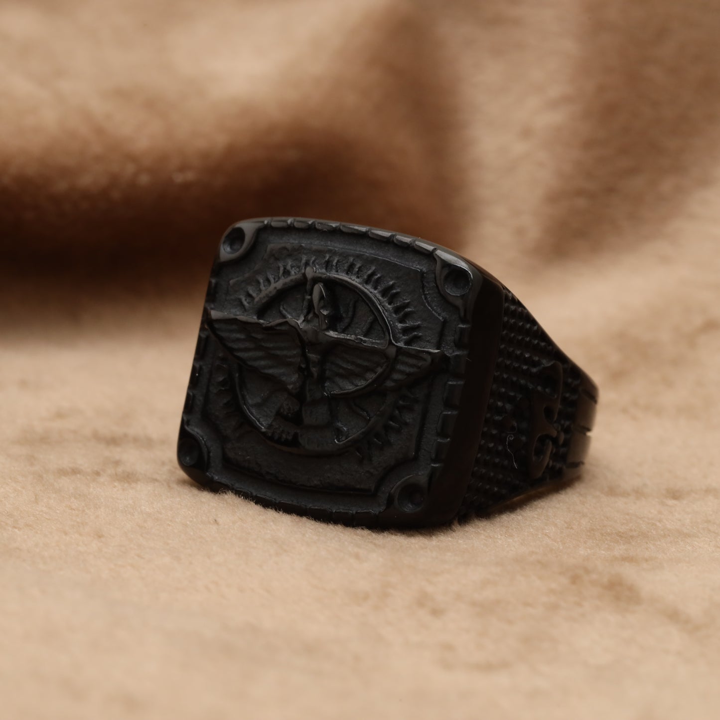 Egyptian Eagle Black Stainless steel  Ring R14