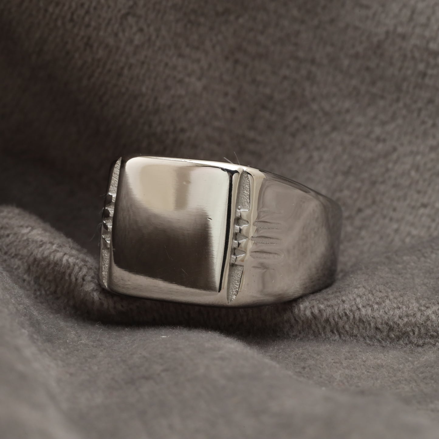 Silver Signet Silver Stainless Steel Ring R19