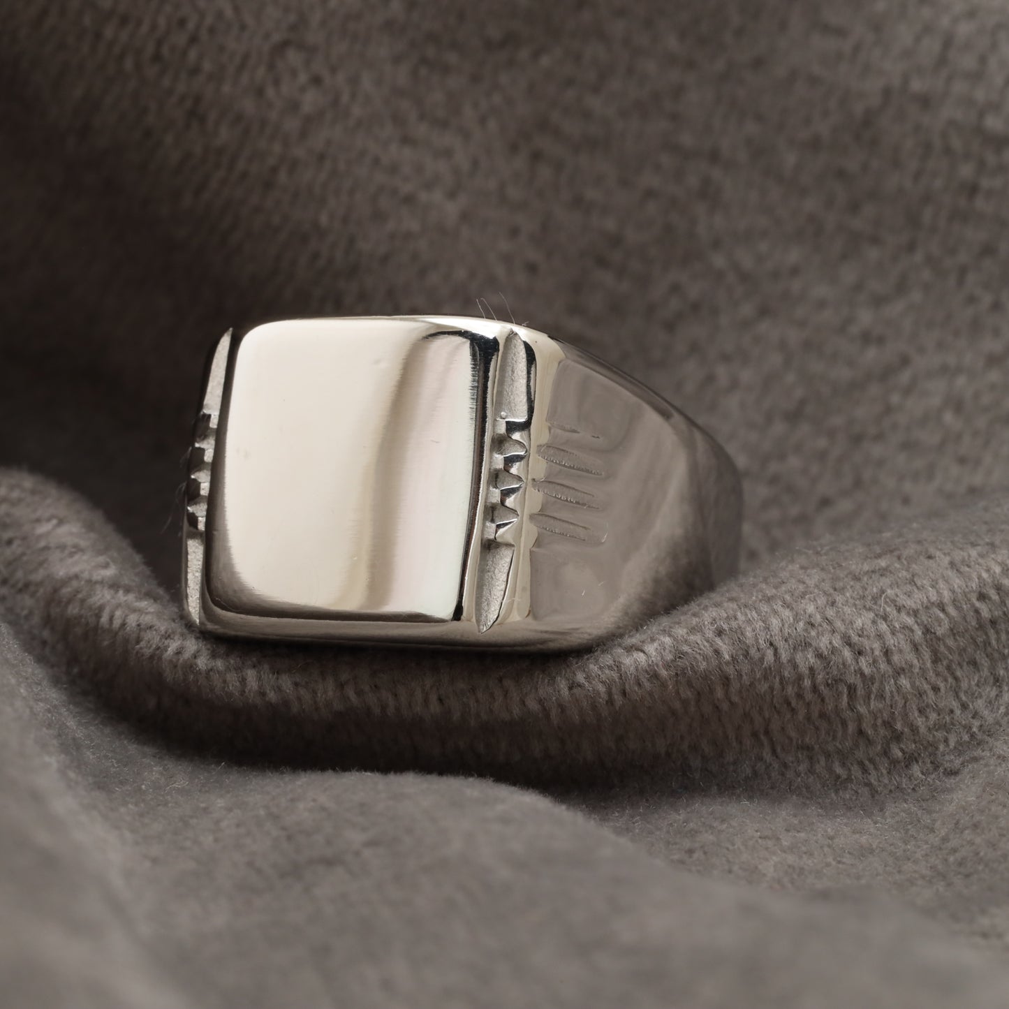 Silver Signet Silver Stainless Steel Ring R19