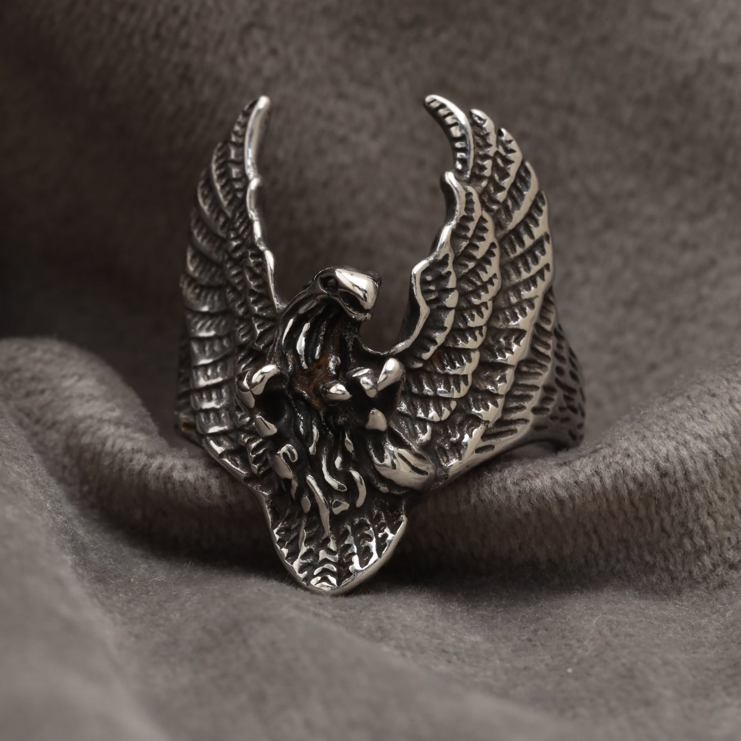 Spread Wings Eagle Silver Stainless Steel Ring R20