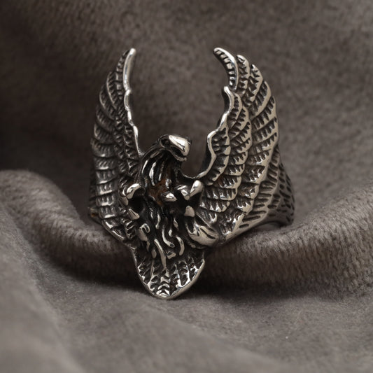 Spread Wings Eagle Silver Stainless Steel Ring R20