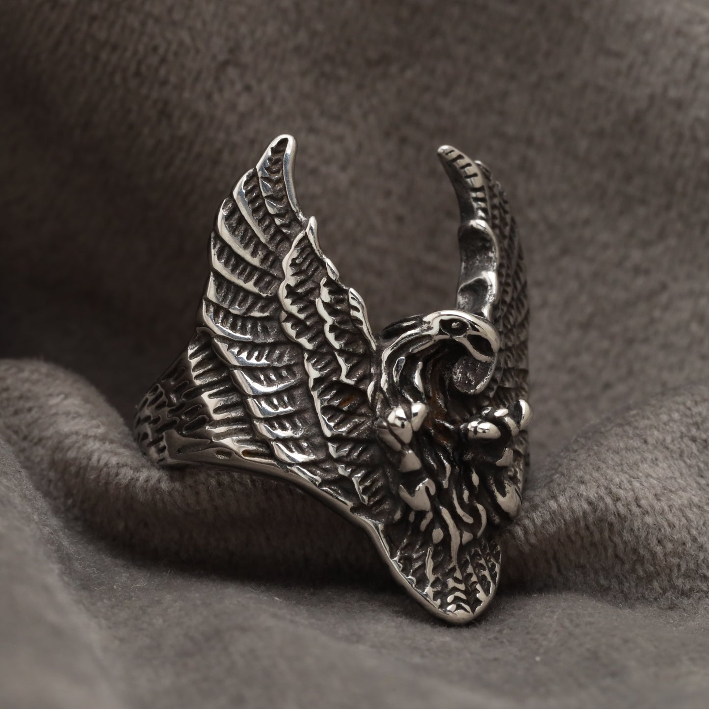 Spread Wings Eagle Silver Stainless Steel Ring R20