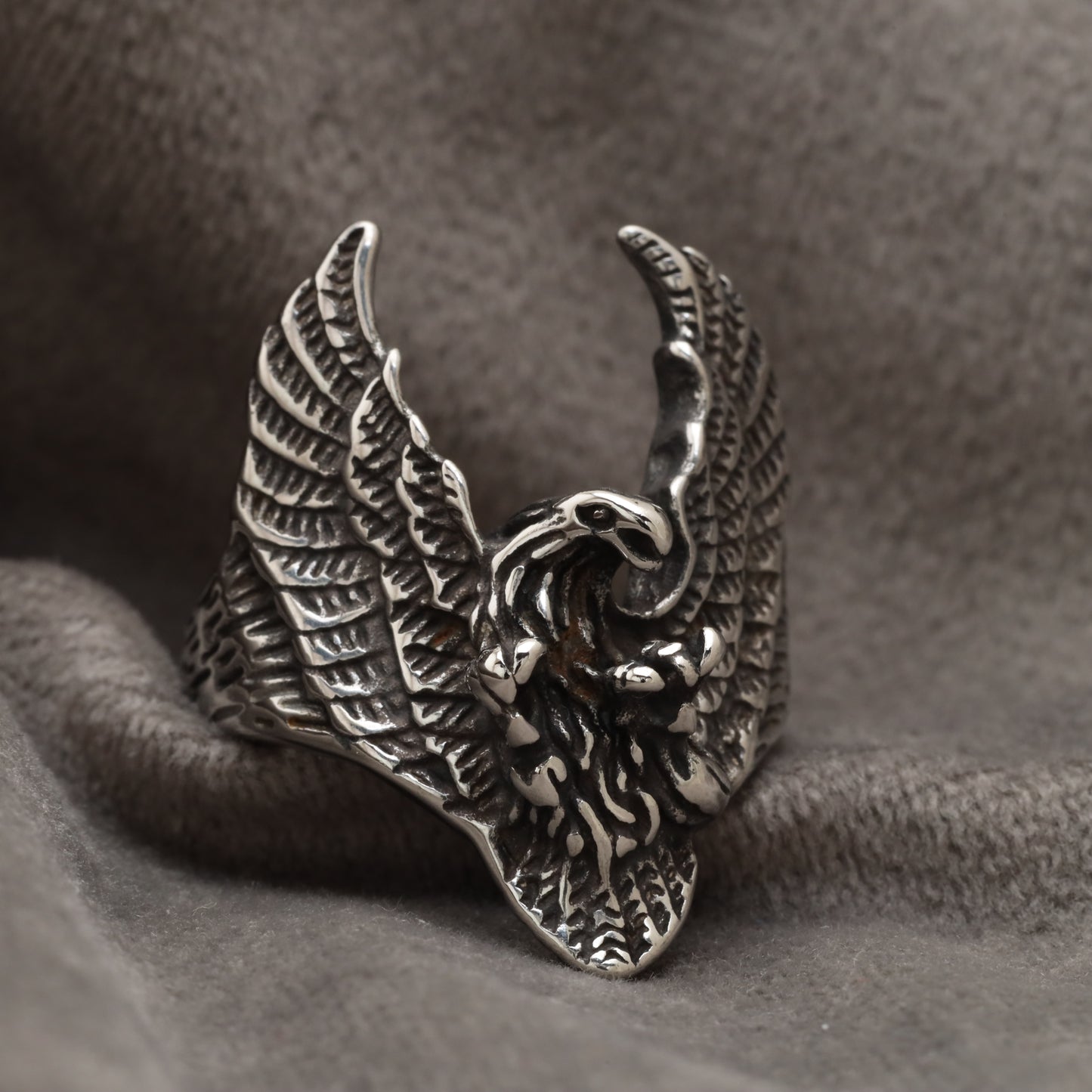 Spread Wings Eagle Silver Stainless Steel Ring R20