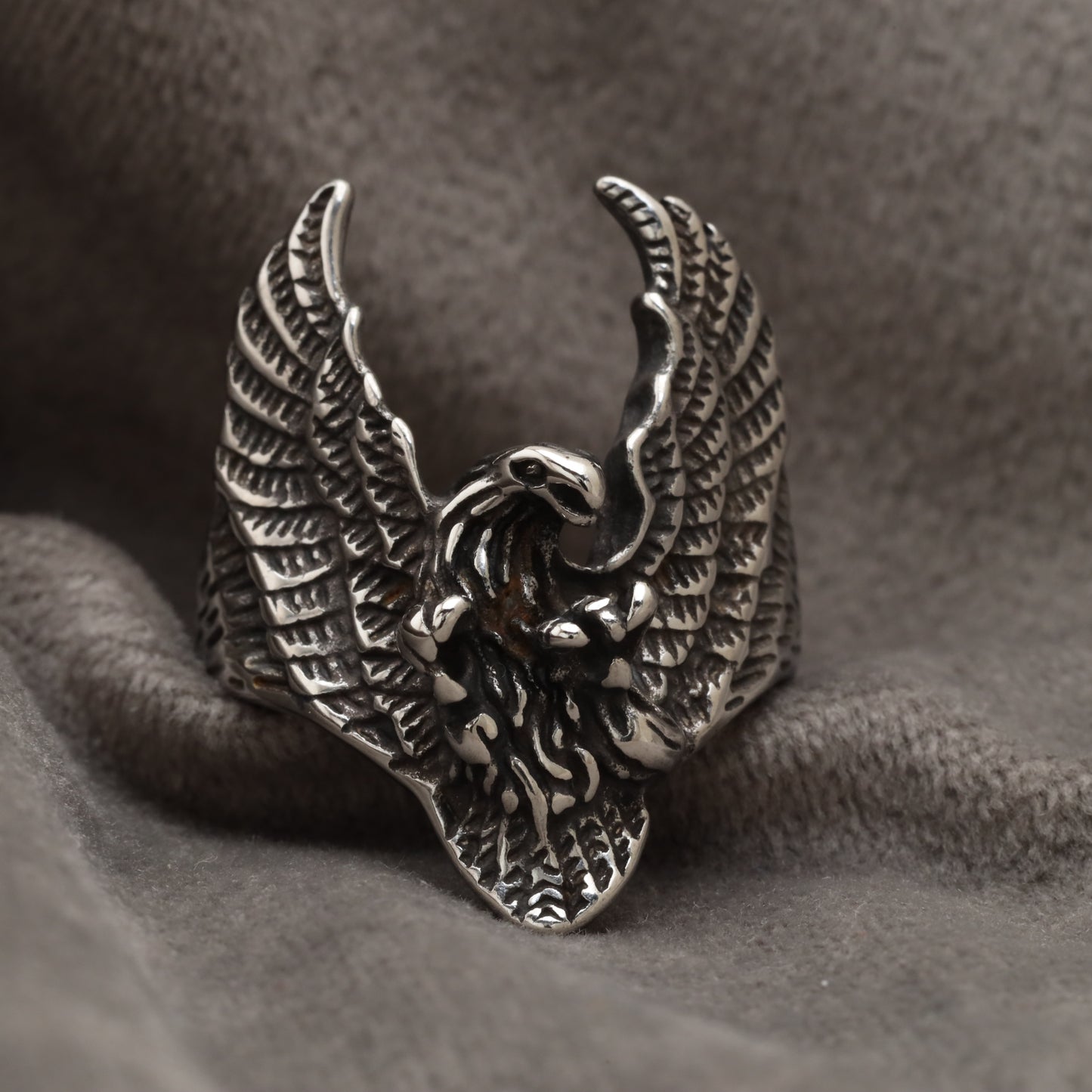Spread Wings Eagle Silver Stainless Steel Ring R20