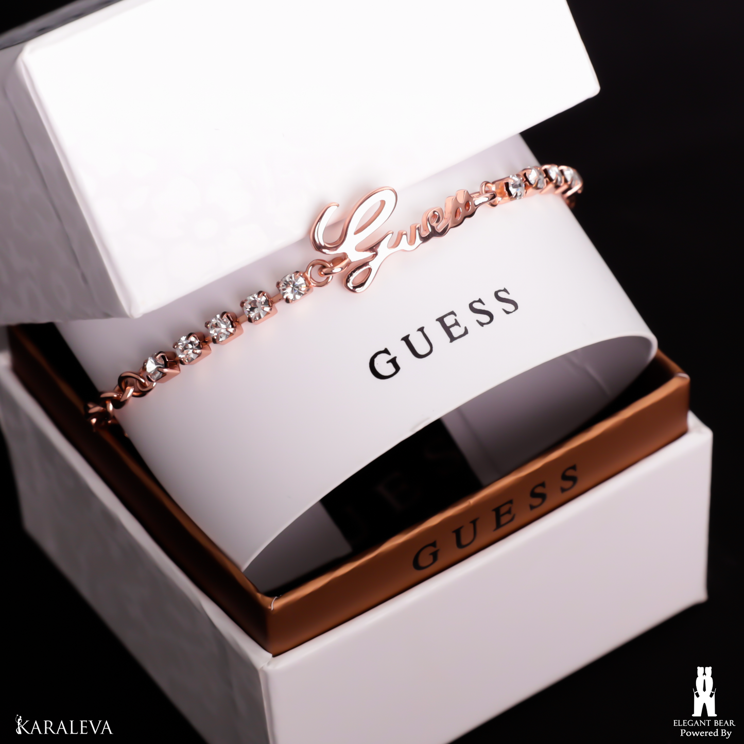 Guess Rose Gold Plated Metal Bracelet G1