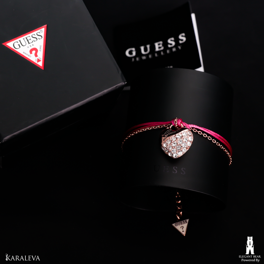Guess Pink & Gold-Plated Stainless Steel Bracelet G6