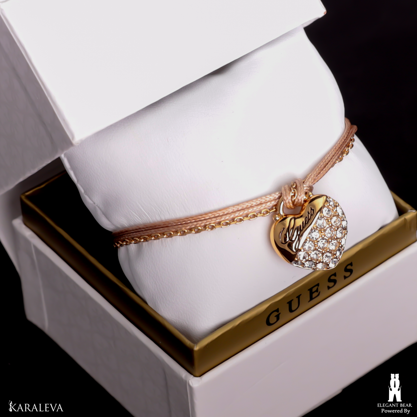 Guess Beige & Gold-Plated Stainless Steel Bracelet G4