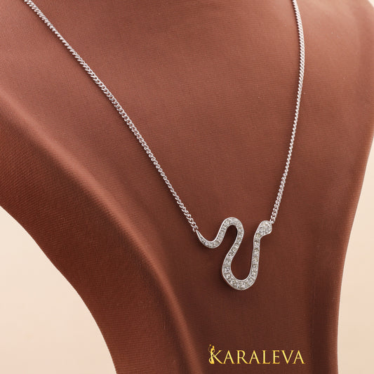 Silver Snake Necklace N17