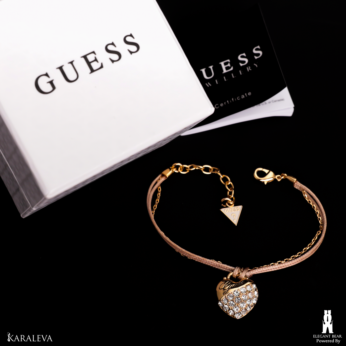 Guess Beige & Gold-Plated Stainless Steel Bracelet G4