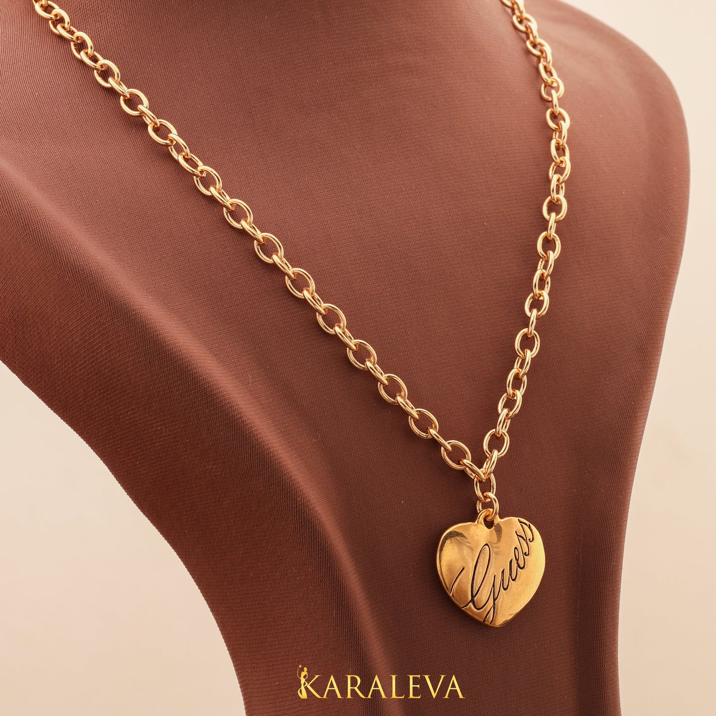 Gold Heart Chain Necklace N15