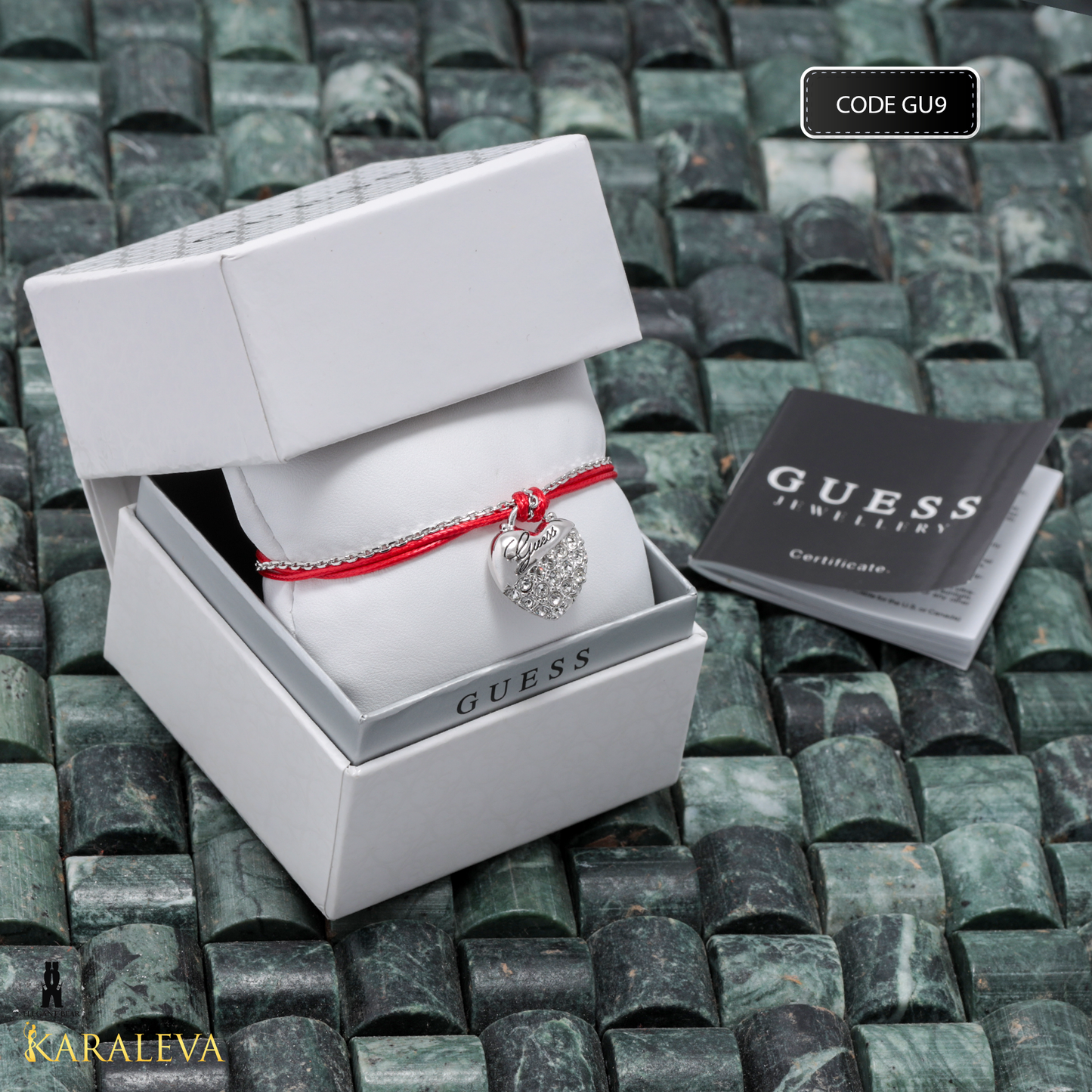 Guess Red & Stainless Steel Bracelet G5