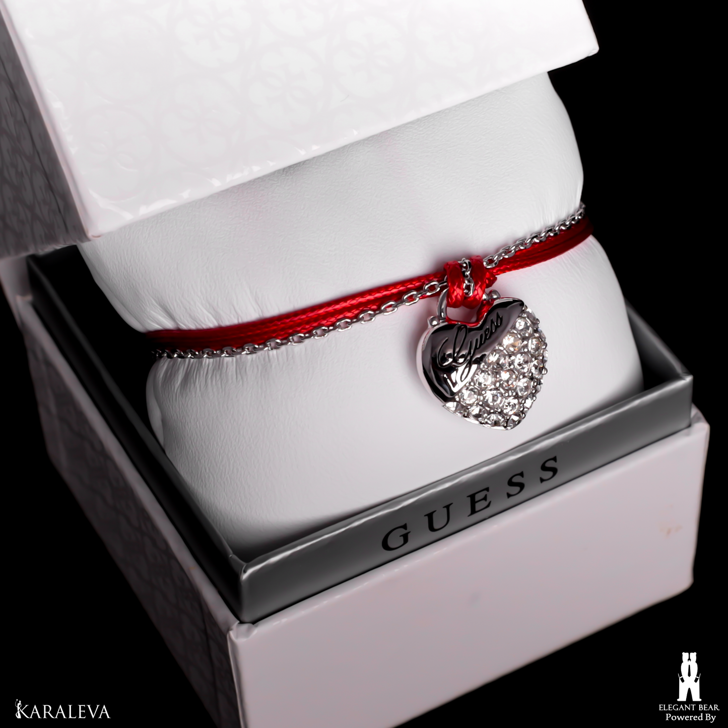 Guess Red & Stainless Steel Bracelet G5