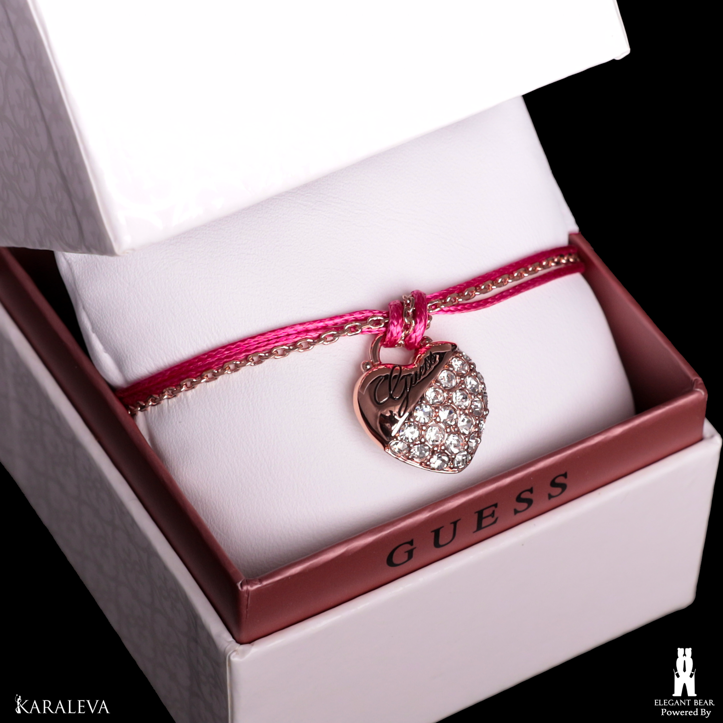 Guess Pink & Gold-Plated Stainless Steel Bracelet G6