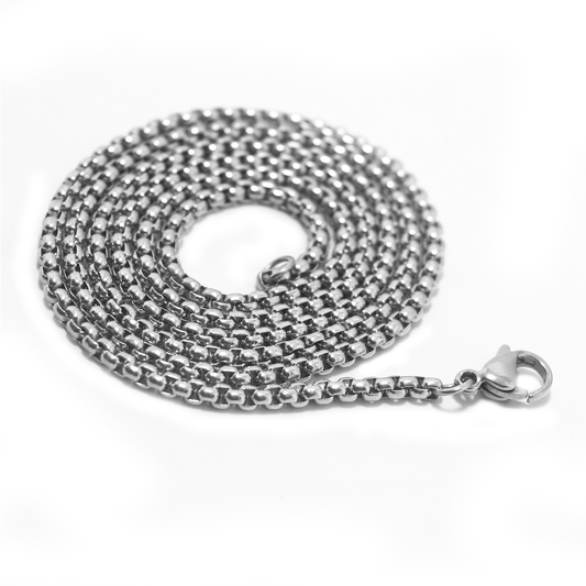 Silver Box Chain Necklace S1116