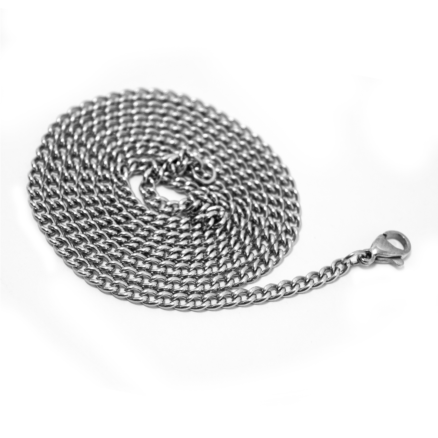 Silver Curb Chain Necklace S2
