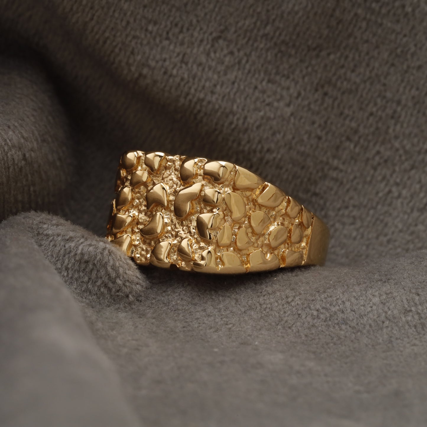 Nugget Golden Stainless Steel  Ring R2