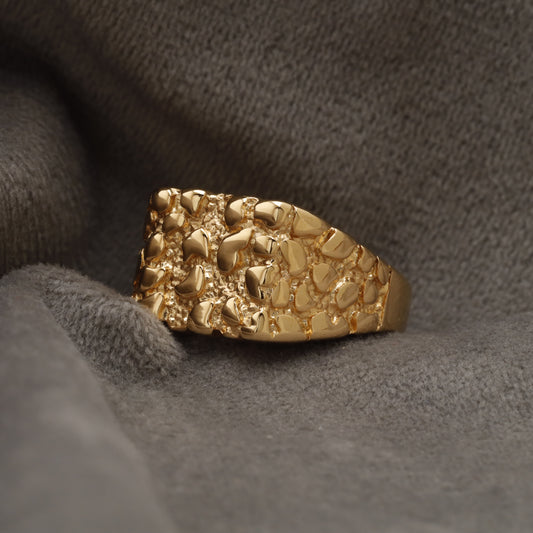 Nugget Golden Stainless Steel  Ring R2