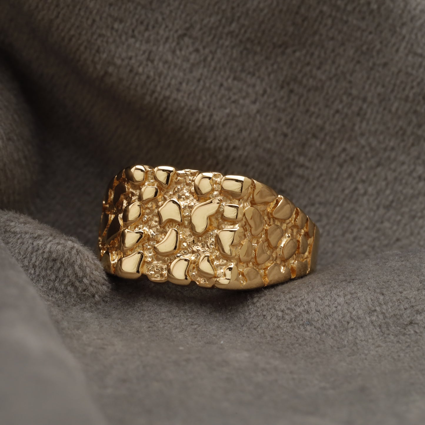 Nugget Golden Stainless Steel  Ring R2
