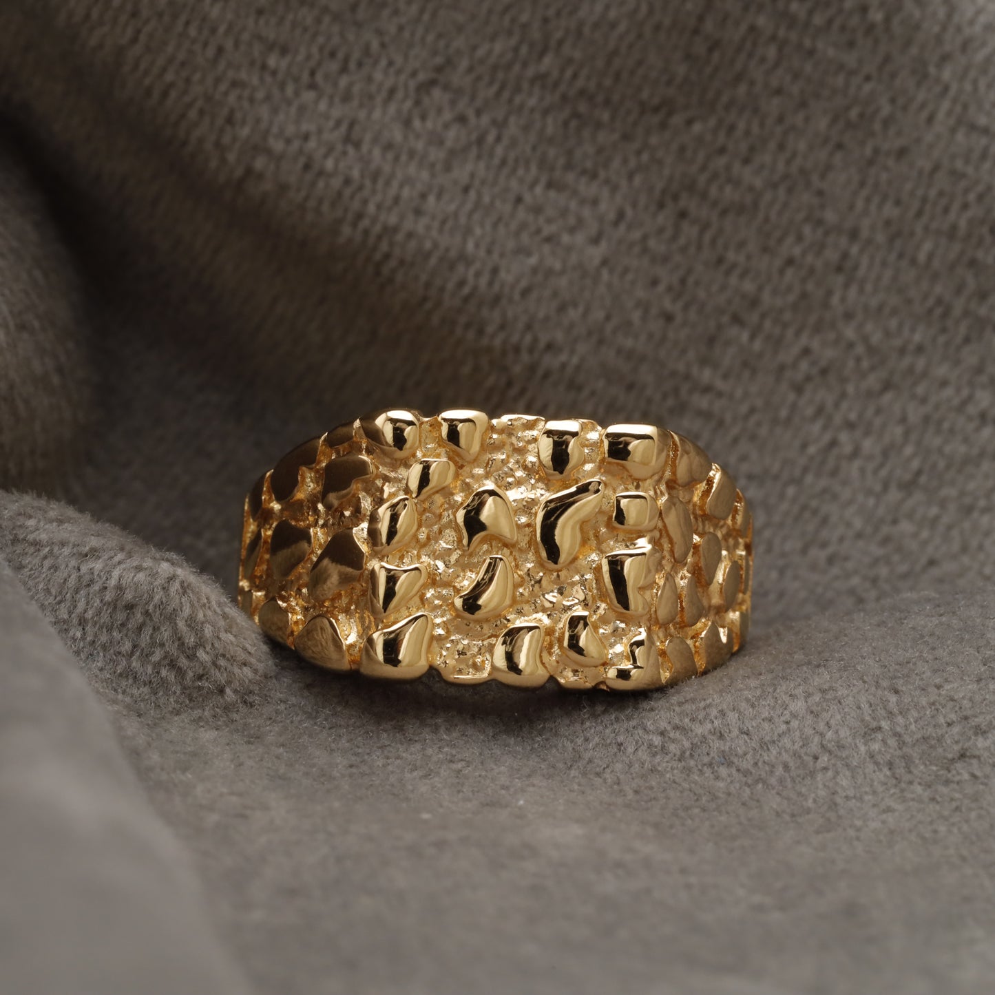 Nugget Golden Stainless Steel  Ring R2